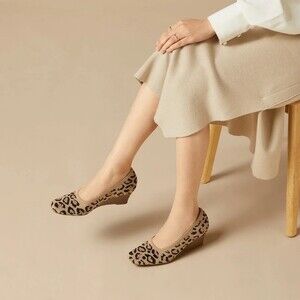 NIB Leopard Print Margot Square-toe Wedge